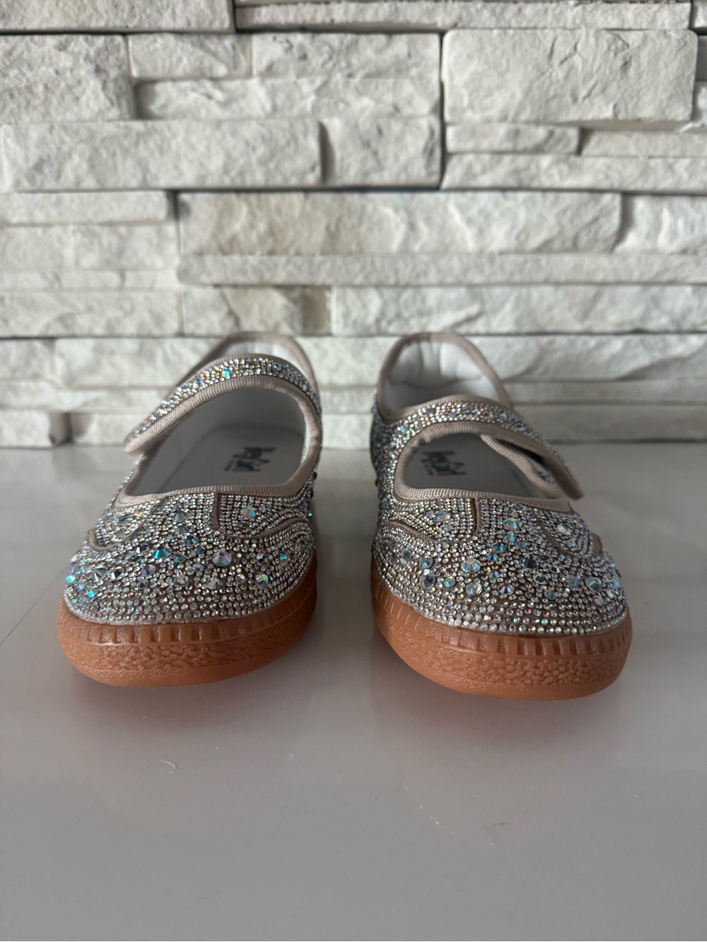 Crystal Embellished Women's Mary Jane Sneakers - Silver